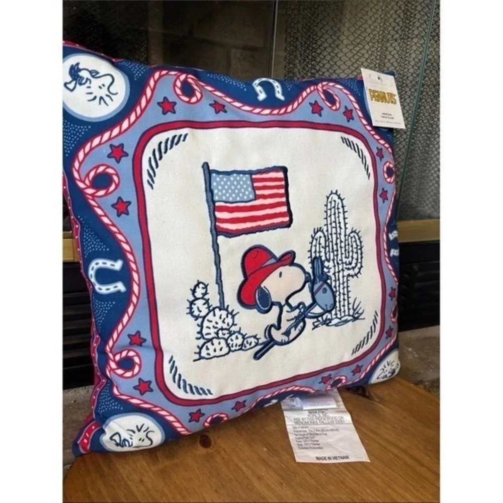 Peanuts Snoopy Western Pillow & Plush Cowboy Patriotic Americana GIFT NEW